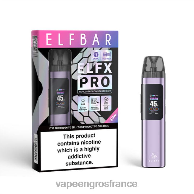 6BBJL2 violet ELFBAR ELFX Pro Appareil à pod ouvert