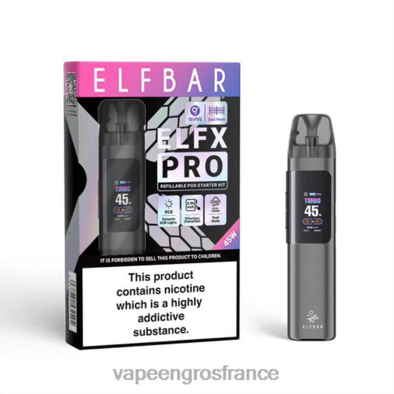 6BBJL3 gris ELFBAR ELFX Pro Appareil à pod ouvert