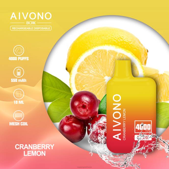 Aivono AIM BOXX 4000 citron canneberge - 80H8218 Vape France Prix