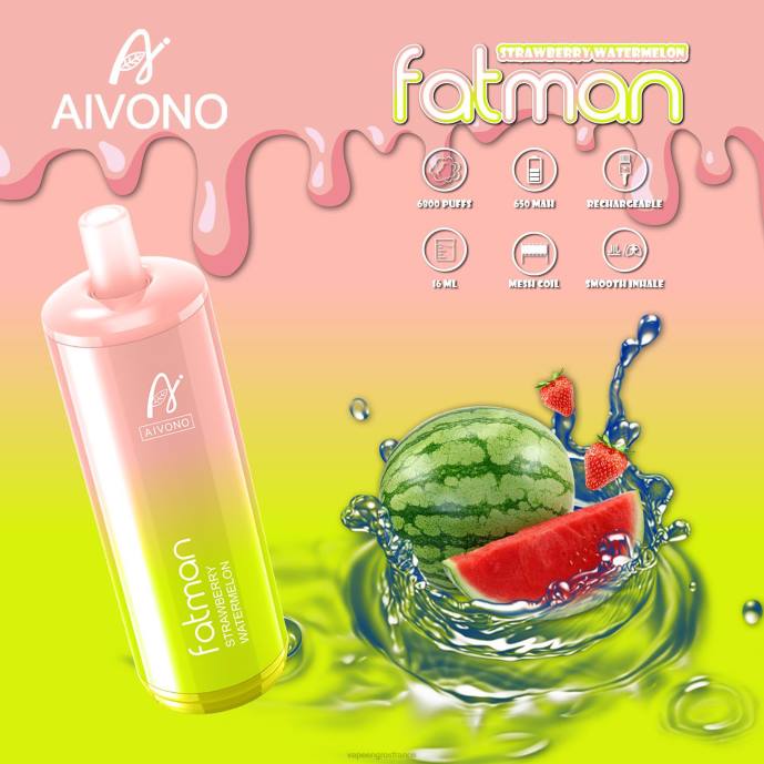 Aivono FATMAN 6800 pastèque fraise - 80H830 Vape France Online