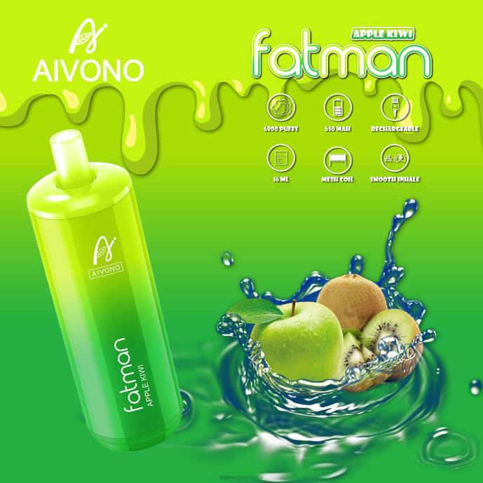 Aivono FATMAN 6800 pomme-kiwi - 80H831 Vape En Gros France