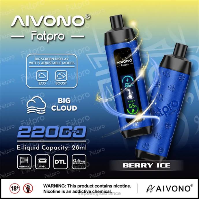 Aivono Fatpro 22000 glace aux baies - 80H810 Vape France Online