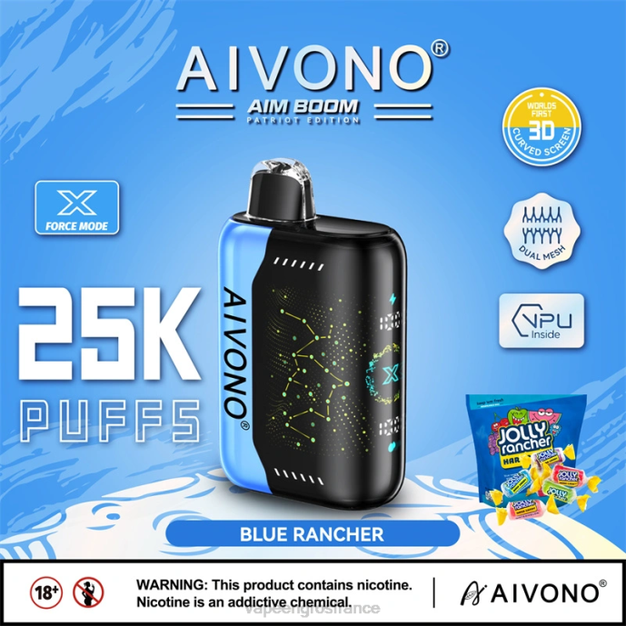 Aivono AIM BOOM 25000 éleveur bleu - 80H8344 Cigarette Electronique France