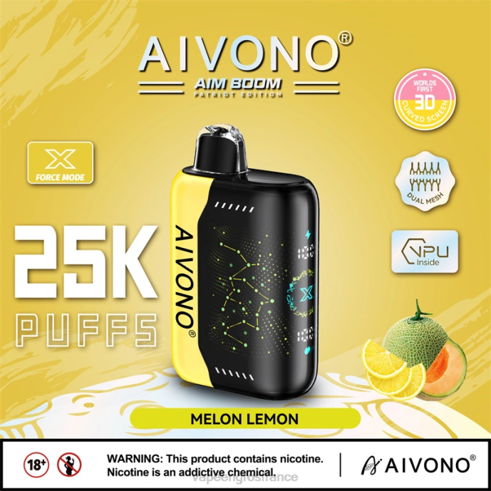 Aivono AIM BOOM 25000 melon citron - 80H8348 Vape France Prix