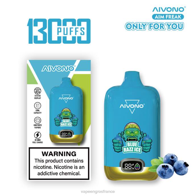 Aivono AIM FREAK 13000 glace bleue - 80H8242 Vape France Paris