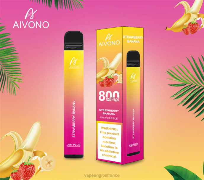 Aivono AIM PLUS 800 fraise banane - 80H8192 Vape France Paris