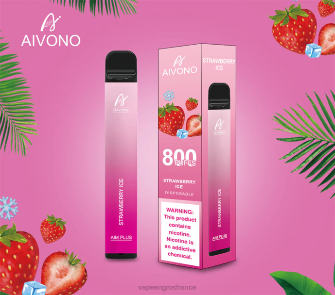 Aivono AIM PLUS 800 glace à la fraise - 80H8193 Eliquide France