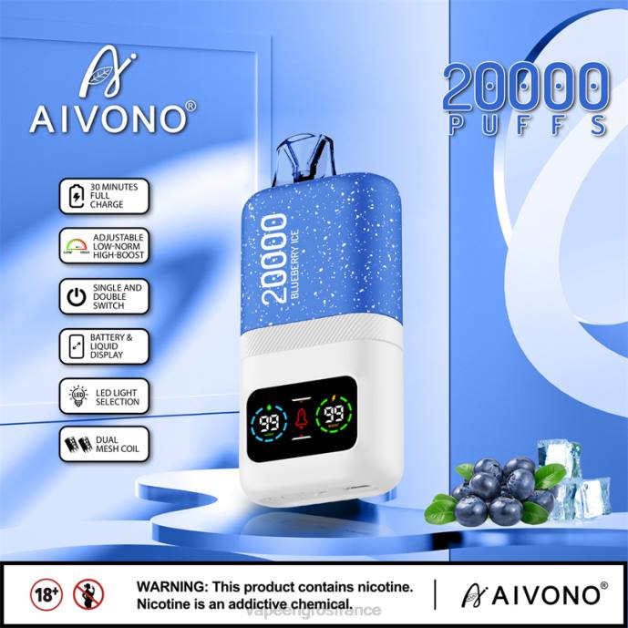 Aivono AIM magic 20000 glace aux myrtilles - 80H873 Eliquide France