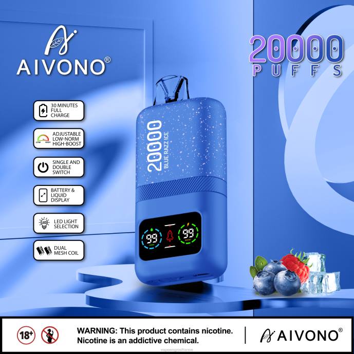 Aivono AIM magic 20000 glace bleue - 80H879 Vape France Promotion