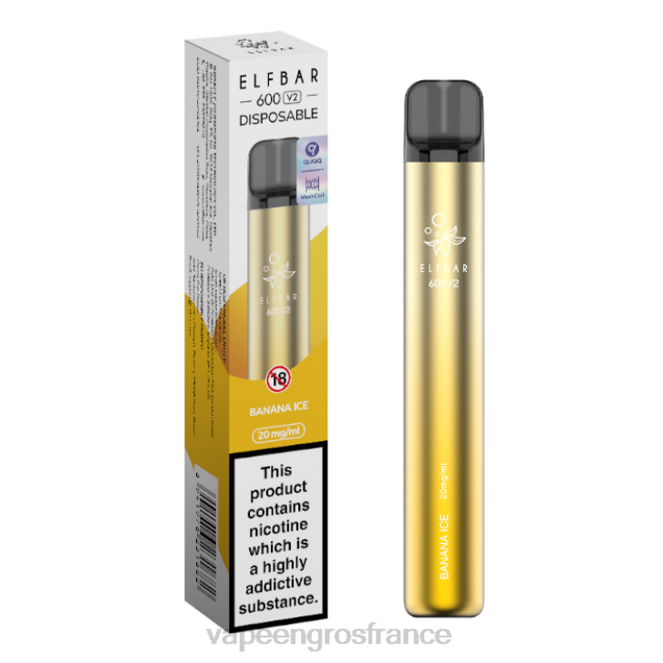 02JZ272 - Eliquide France glace à la banane ELFBAR 600V2 20mg