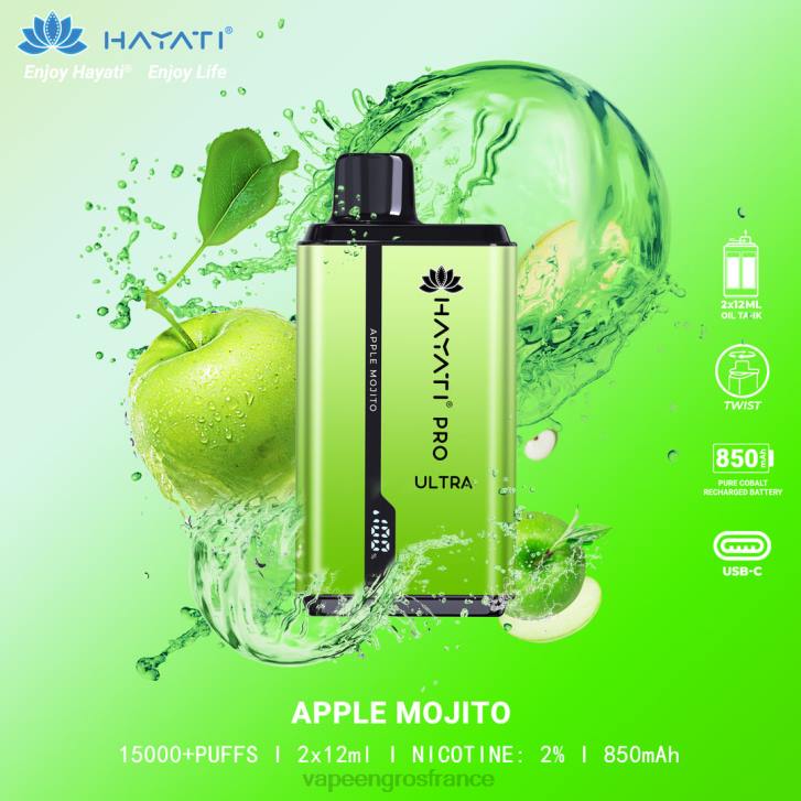 02JZ205 - Eliquide En Gros mojito aux pommes Hayati Pro Ultra