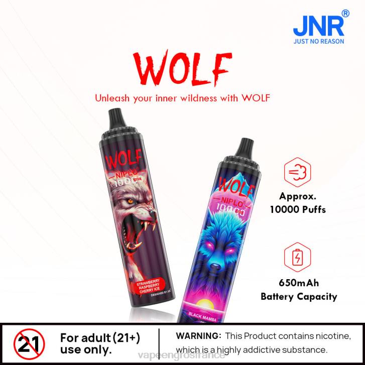 02JZ100 - Vape En Gros France cerise bleue JNR WOLF NIPLO